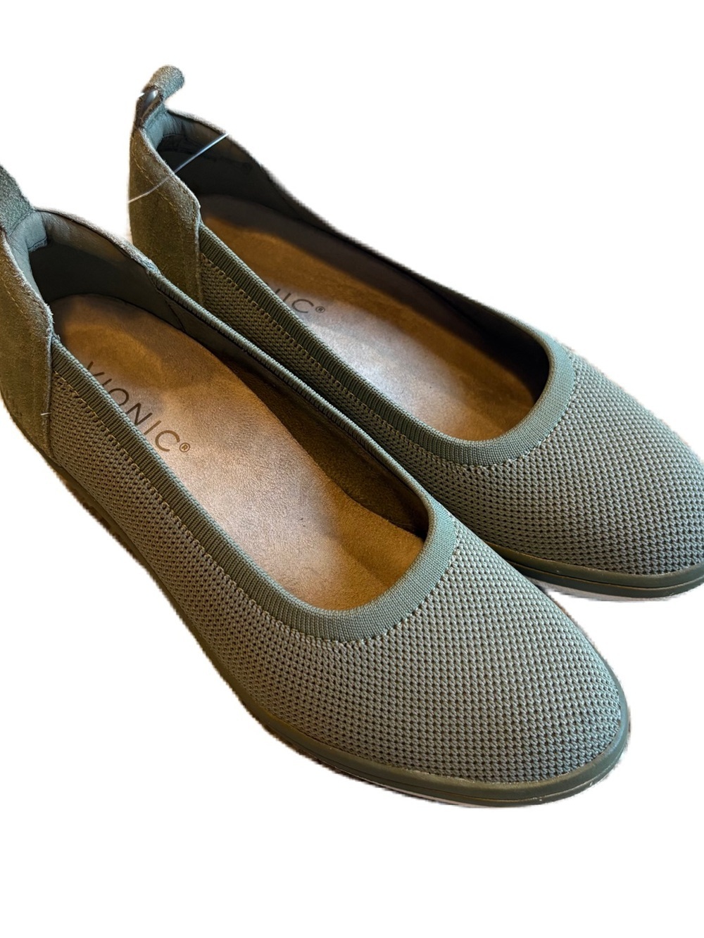 Vionic Women's Wedge Knit Slip-Ons in Olive Green Jacey Shoes Sz 5 Sneaker